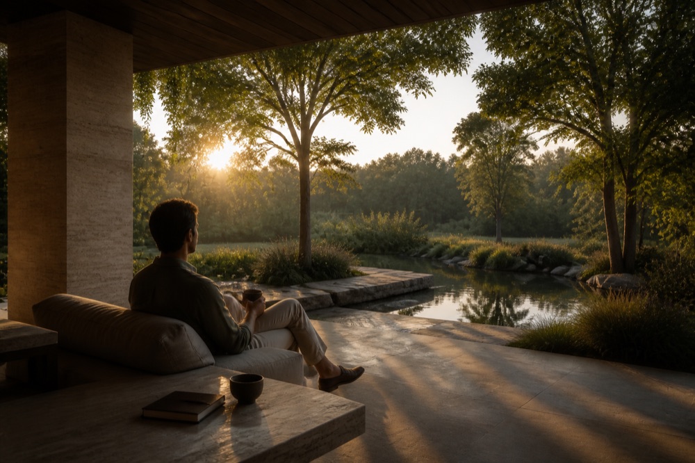 Een rustig natuurlandschap dat uitnodigt tot vertragen